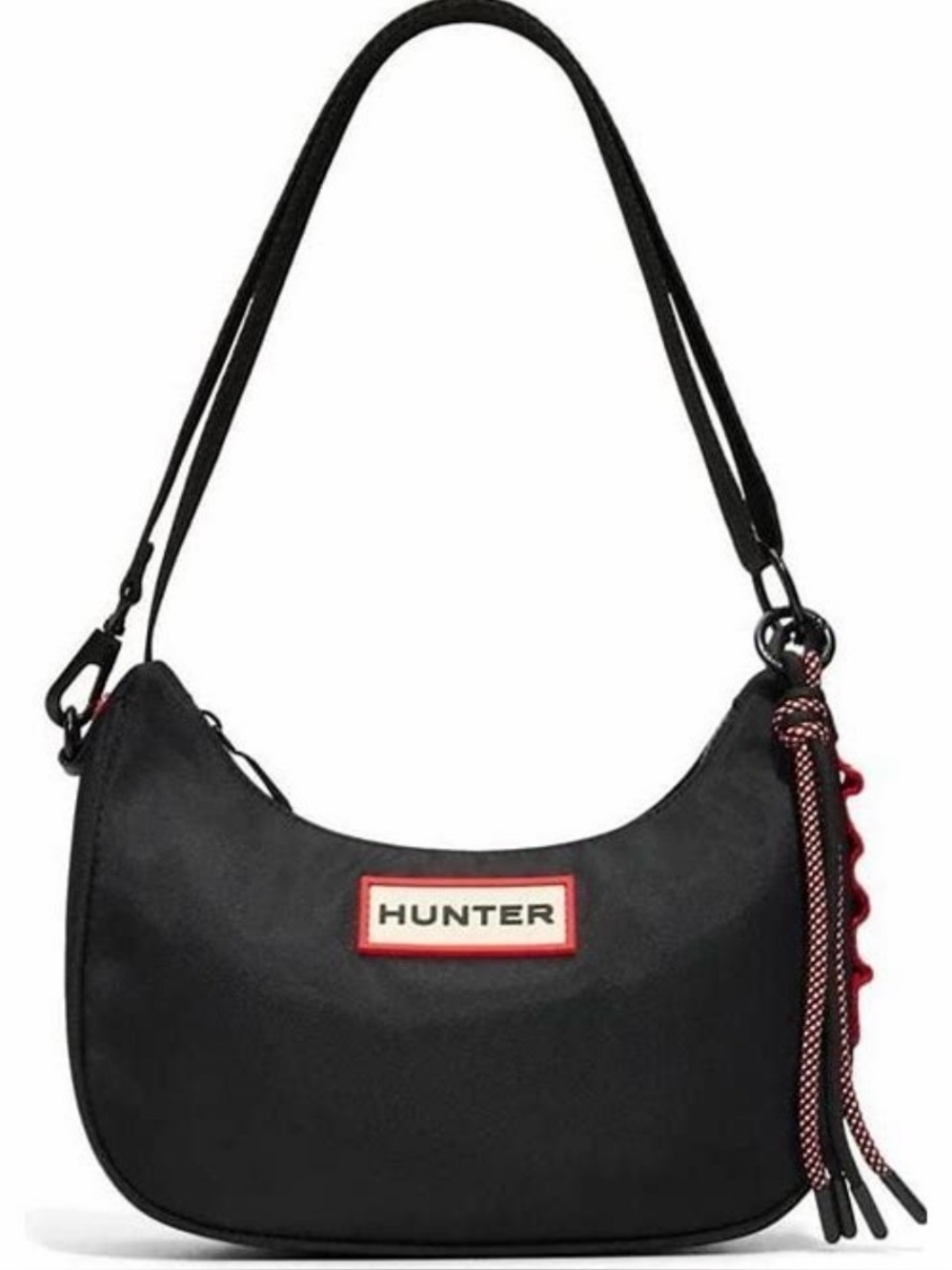Hunter Black Shoulder Bag with Red Accents